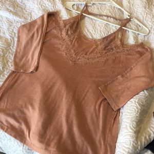 Lace  3/4 Long Sleeve Shirt